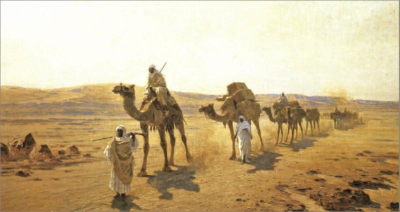 Ludwig Hans Fischer An Arab Caravan. Sweden oil painting art